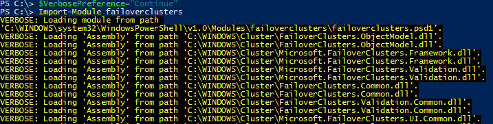 /verbose-logging-in-azure-automation/images/ImportModuleFailoverClustersVerbose.png